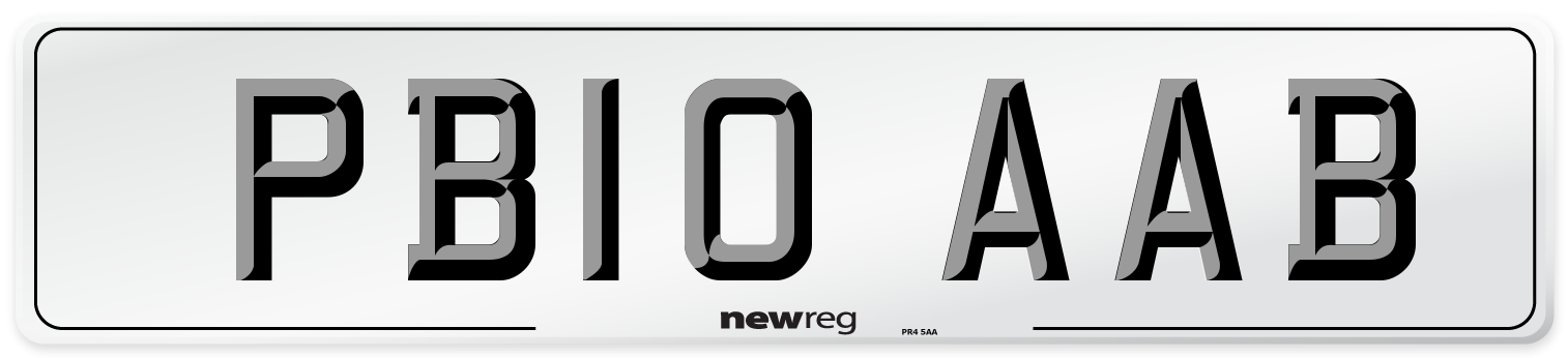 PB10 AAB Number Plate from New Reg
